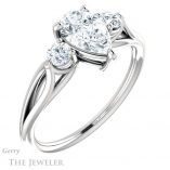 Pear Shaped Forever One Moissanite Engagement Ring #GTJ1066-pear-fb-w 4 Pear Shaped Forever Brilliant Moissanite Engagement Ring #GTJ1066-pear-fb-w
