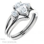 Pear Shaped Forever One Moissanite Engagement Ring #GTJ1066-pear-fb-w 6 Pear Shaped Forever Brilliant Moissanite Engagement Ring #GTJ1066-pear-fb-w