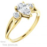 Pear Shaped Forever One Moissanite Engagement Ring #GTJ1066-pear-fb-y 4 Pear Shaped Forever Brilliant Moissanite Engagement Ring #GTJ1066-pear-fb-y