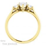 Pear Shaped Forever One Moissanite Engagement Ring #GTJ1066-pear-fb-y 2 Pear Shaped Forever Brilliant Moissanite Engagement Ring #GTJ1066-pear-fb-y