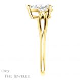 Pear Shaped Forever One Moissanite Engagement Ring #GTJ1066-pear-fb-y 3 Pear Shaped Forever Brilliant Moissanite Engagement Ring #GTJ1066-pear-fb-y