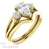 Pear Shaped Forever One Moissanite Engagement Ring #GTJ1066-pear-fb-y 6 Pear Shaped Forever Brilliant Moissanite Engagement Ring #GTJ1066-pear-fb-y