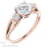 Round Cut Forever One Moissanite Engagement Ring #GTJ1066-round-fo-r