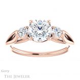 Round Cut Forever One Moissanite Engagement Ring #GTJ1066-round-fo-r