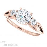 Round Cut Forever One Moissanite Engagement Ring #GTJ1066-round-fo-r