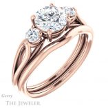 Round Cut Forever One Moissanite Engagement Ring #GTJ1066-round-fo-r