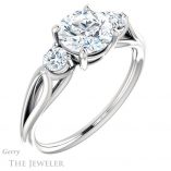 Round Cut Forever One Moissanite Engagement Ring #GTJ1066-round-fo-w 4 Round Cut Forever One Moissanite Engagement Ring #GTJ1066-round-fo-w