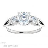 Round Cut Forever One Moissanite Engagement Ring #GTJ1066-round-fo-w 1 Round Cut Forever One Moissanite Engagement Ring #GTJ1066-round-fo-w