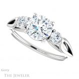 Round Cut Forever One Moissanite Engagement Ring #GTJ1066-round-fo-w 5 Round Cut Forever One Moissanite Engagement Ring #GTJ1066-round-fo-w