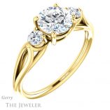 Round Cut Forever One Moissanite Engagement Ring #GTJ1066-round-fo-y