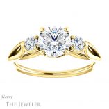 Round Cut Forever One Moissanite Engagement Ring #GTJ1066-round-fo-y