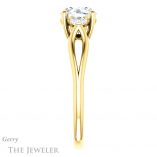 Round Cut Forever One Moissanite Engagement Ring #GTJ1066-round-fo-y