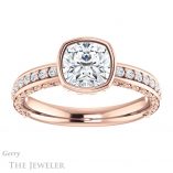 Cushion Cut Forever One Moissanite Engagement Ring #GTJ1067-cushion-fo-r