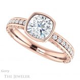 Cushion Cut Forever One Moissanite Engagement Ring #GTJ1067-cushion-fo-r