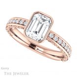 Emerald Cut Forever One Moissanite Engagement Ring #GTJ1067-emerald-fb-r 5 Emerald Cut Forever Brilliant Moissanite Engagement Ring #GTJ1067-emerald-fb-r