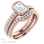 Emerald Cut Forever One Moissanite Engagement Ring #GTJ1067-emerald-fb-r 6 Emerald Cut Forever Brilliant Moissanite Engagement Ring #GTJ1067-emerald-fb-r