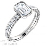Emerald Cut Forever Brilliant Moissanite Engagement Ring #GTJ1067-emerald-fb-w