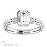 Emerald Cut Forever Brilliant Moissanite Engagement Ring #GTJ1067-emerald-fb-w