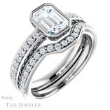 Emerald Cut Forever Brilliant Moissanite Engagement Ring #GTJ1067-emerald-fb-w