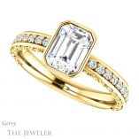 Emerald Cut Forever Brilliant Moissanite Engagement Ring #GTJ1067-emerald-fb-y