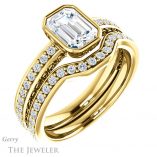 Emerald Cut Forever Brilliant Moissanite Engagement Ring #GTJ1067-emerald-fb-y
