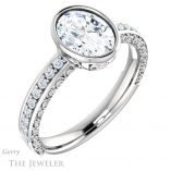 Oval Shaped Forever One Moissanite Engagement Ring #GTJ1067-oval-fo-w 4 Oval Shaped Forever One Moissanite Engagement Ring #GTJ1067-oval-fo-w