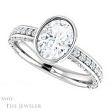 Oval Shaped Forever One Moissanite Engagement Ring #GTJ1067-oval-fo-w 5 Oval Shaped Forever One Moissanite Engagement Ring #GTJ1067-oval-fo-w