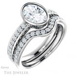 Oval Shaped Forever One Moissanite Engagement Ring #GTJ1067-oval-fo-w 6 Oval Shaped Forever One Moissanite Engagement Ring #GTJ1067-oval-fo-w
