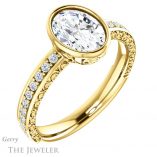 Oval Shaped Forever One Moissanite Engagement Ring #GTJ1067-oval-fo-y