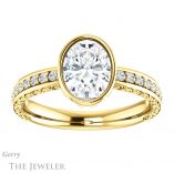 Oval Shaped Forever One Moissanite Engagement Ring #GTJ1067-oval-fo-y