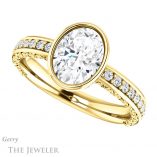 Oval Shaped Forever One Moissanite Engagement Ring #GTJ1067-oval-fo-y
