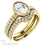 Oval Shaped Forever One Moissanite Engagement Ring #GTJ1067-oval-fo-y