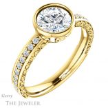 Round Cut Forever One Moissanite Engagement Ring #GTJ1067-round-fo-y 4 Round Cut Forever One Moissanite Engagement Ring #GTJ1067-round-fo-y