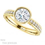 Round Cut Forever One Moissanite Engagement Ring #GTJ1067-round-fo-y 5 Round Cut Forever One Moissanite Engagement Ring #GTJ1067-round-fo-y