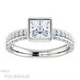 Princess Cut Forever One Moissanite Engagement Ring #GTJ1067-square-fo-w 1 Princess Cut Forever One Moissanite Engagement Ring #GTJ1067-square-fo-w