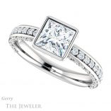 Princess Cut Forever One Moissanite Engagement Ring #GTJ1067-square-fo-w 5 Princess Cut Forever One Moissanite Engagement Ring #GTJ1067-square-fo-w