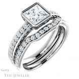 Princess Cut Forever One Moissanite Engagement Ring #GTJ1067-square-fo-w 6 Princess Cut Forever One Moissanite Engagement Ring #GTJ1067-square-fo-w