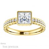 Princess Cut Forever One Moissanite Engagement Ring #GTJ1067-square-fo-y 1 Princess Cut Forever One Moissanite Engagement Ring #GTJ1067-square-fo-y