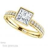 Princess Cut Forever One Moissanite Engagement Ring #GTJ1067-square-fo-y 5 Princess Cut Forever One Moissanite Engagement Ring #GTJ1067-square-fo-y