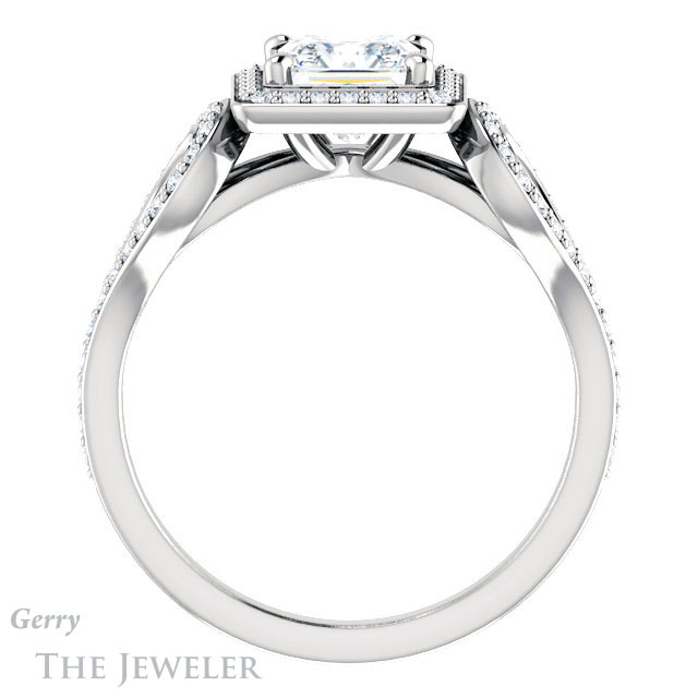 Princess Cut Forever One Moissanite Engagement Ring #GTJ1068-square-fo-w | Gerry The Jeweler Princess Cut Forever One Moissanite Engagement Ring #GTJ1068-square-fo-w