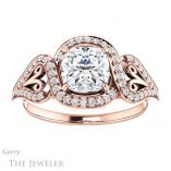 Cushion Cut Forever One Moissanite Engagement Ring #GTJ1069-cushion-fo-r