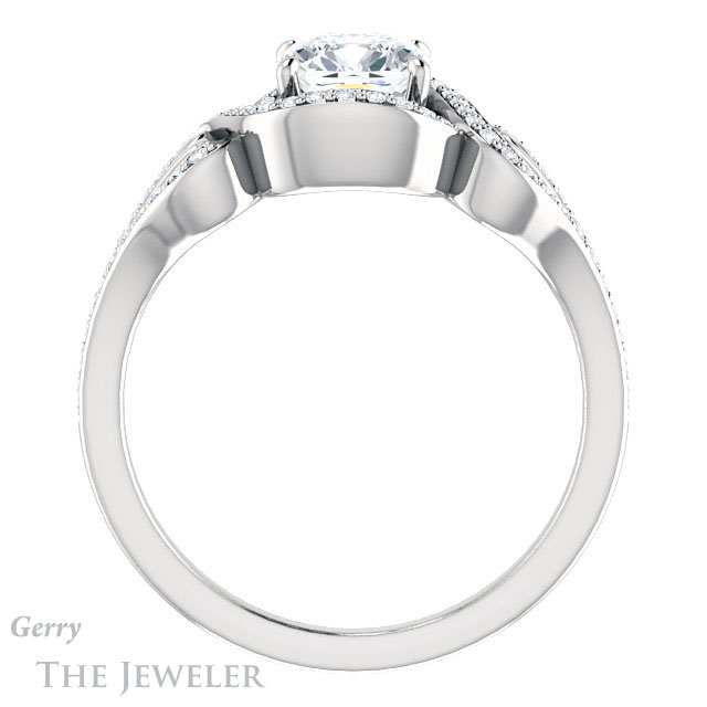 Cushion Cut Forever One Moissanite Engagement Ring #GTJ1069-cushion-fo-w