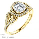Cushion Cut Forever One Moissanite Engagement Ring #GTJ1069-cushion-fo-y