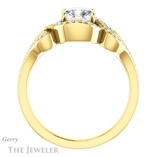 Cushion Cut Forever One Moissanite Engagement Ring #GTJ1069-cushion-fo-y