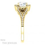 Cushion Cut Forever One Moissanite Engagement Ring #GTJ1069-cushion-fo-y