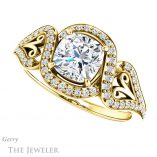 Cushion Cut Forever One Moissanite Engagement Ring #GTJ1069-cushion-fo-y