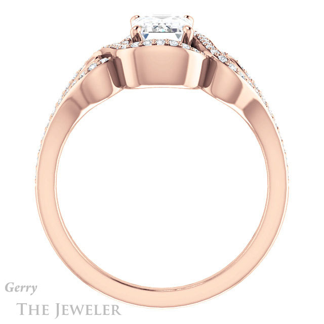 Emerald Cut Forever Brilliant Moissanite Engagement Ring #GTJ1069-emerald-fb-r