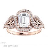 Emerald Cut Forever Brilliant Moissanite Engagement Ring #GTJ1069-emerald-fb-r