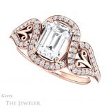 Emerald Cut Forever Brilliant Moissanite Engagement Ring #GTJ1069-emerald-fb-r