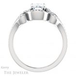 Emerald Cut Forever One Moissanite Engagement Ring #GTJ1069-emerald-fb-w 2 Emerald Cut Forever Brilliant Moissanite Engagement Ring #GTJ1069-emerald-fb-w